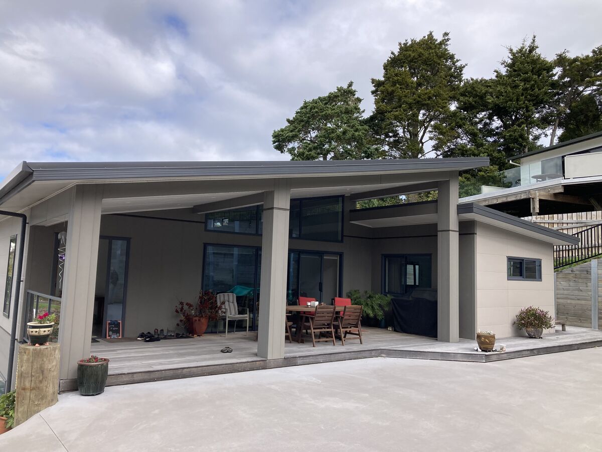 Covered deck and outdoor living, finished and lived in